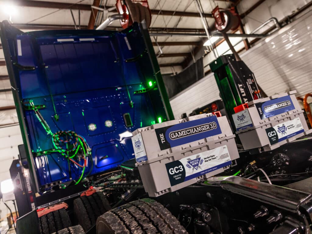 Battle Born GC3 Batteries on a long haul semi truck